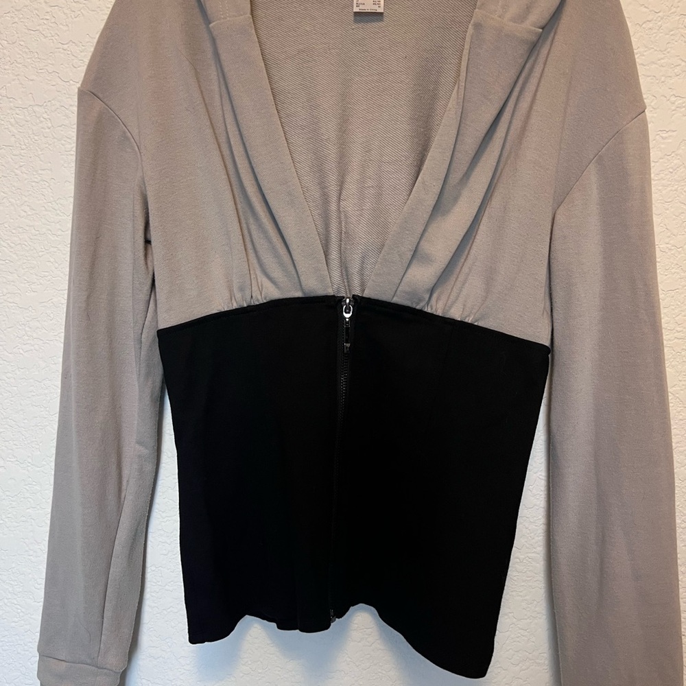 Stylish Gray and Black Women's Athletic Jacket